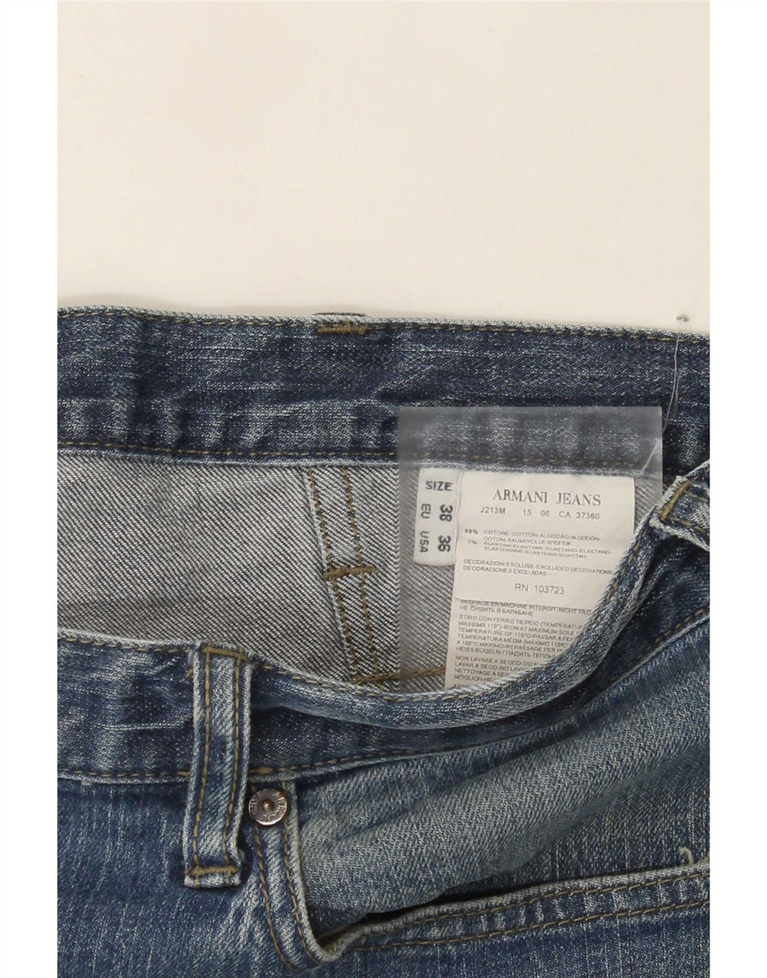 Męskie proste dżinsy Armani W36 L30 Niebieskie bawełniane