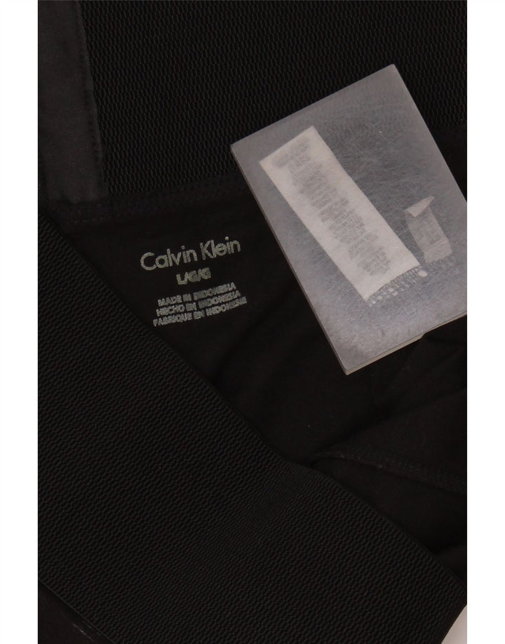 Legginsy damskie Calvin Klein UK 14, duże, czarne, nakrapiane, ze sztucznego jedwabiu