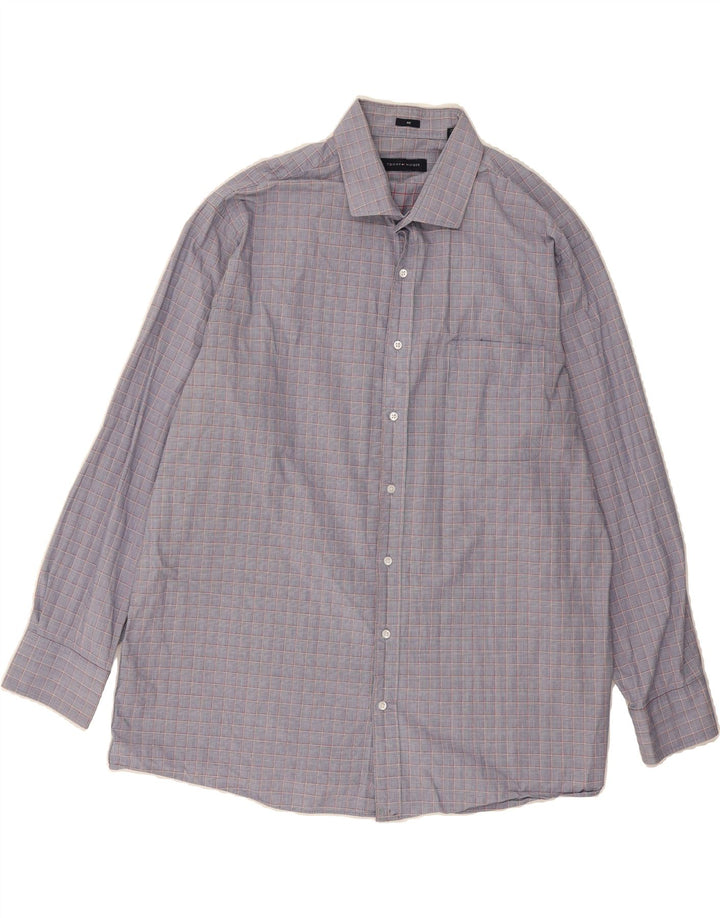 TOMMY HILFIGER Mens Big Shirt Size 18 2XL Grey Check Cotton Vintage Tommy Hilfiger and Second-Hand Tommy Hilfiger from Messina Hembry 