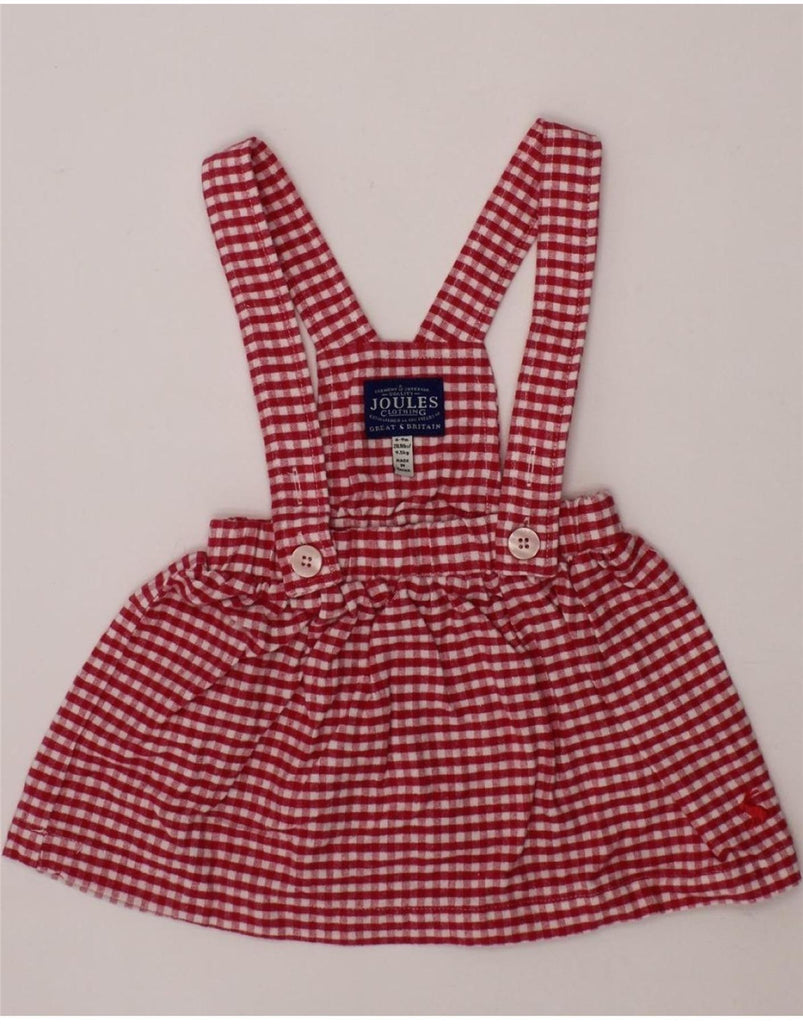 JOULES Baby Girls Dungarees Skirt 6-9 Months W18  Red Gingham Cotton Vintage Joules and Second-Hand Joules from Messina Hembry 