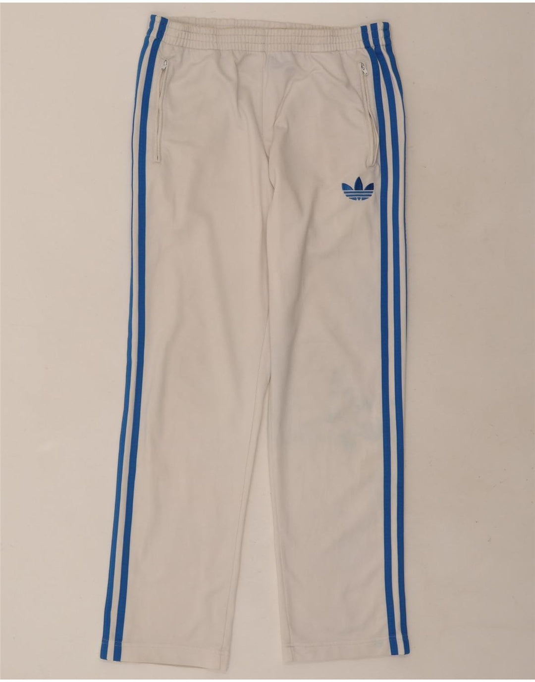 Męskie spodnie dresowe Adidas, małe, białe, poliestrowe