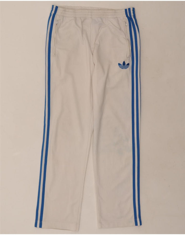 Męskie spodnie dresowe Adidas, małe, białe, poliestrowe