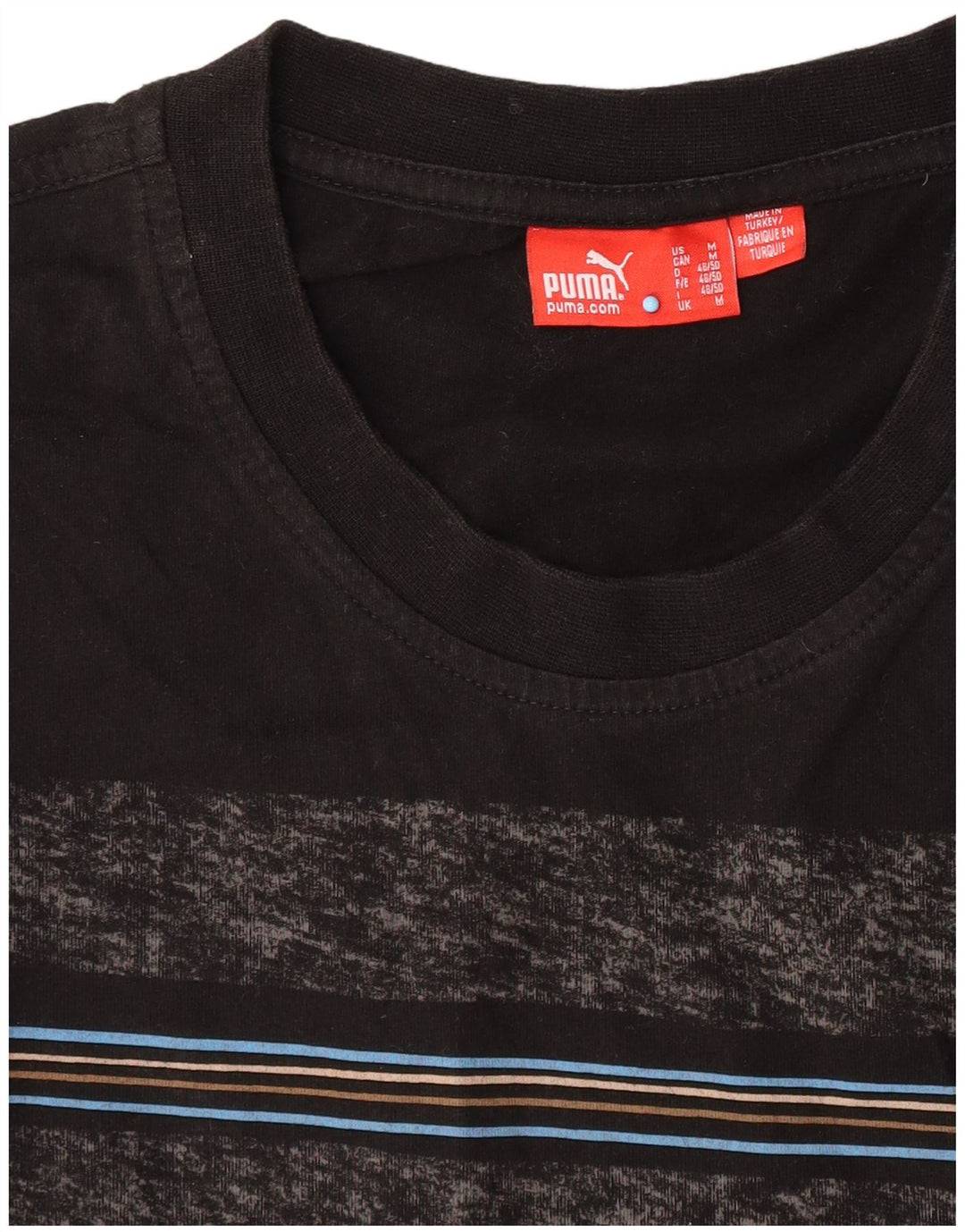 Męska koszulka T-shirt Puma, średnia, czarna w paski