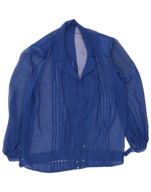 Bluzka damska w stylu vintage, UK 18 XL, niebieska