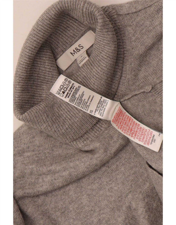 Marks & Spencer Męski sweter z golfem, średnioszary, poliester
