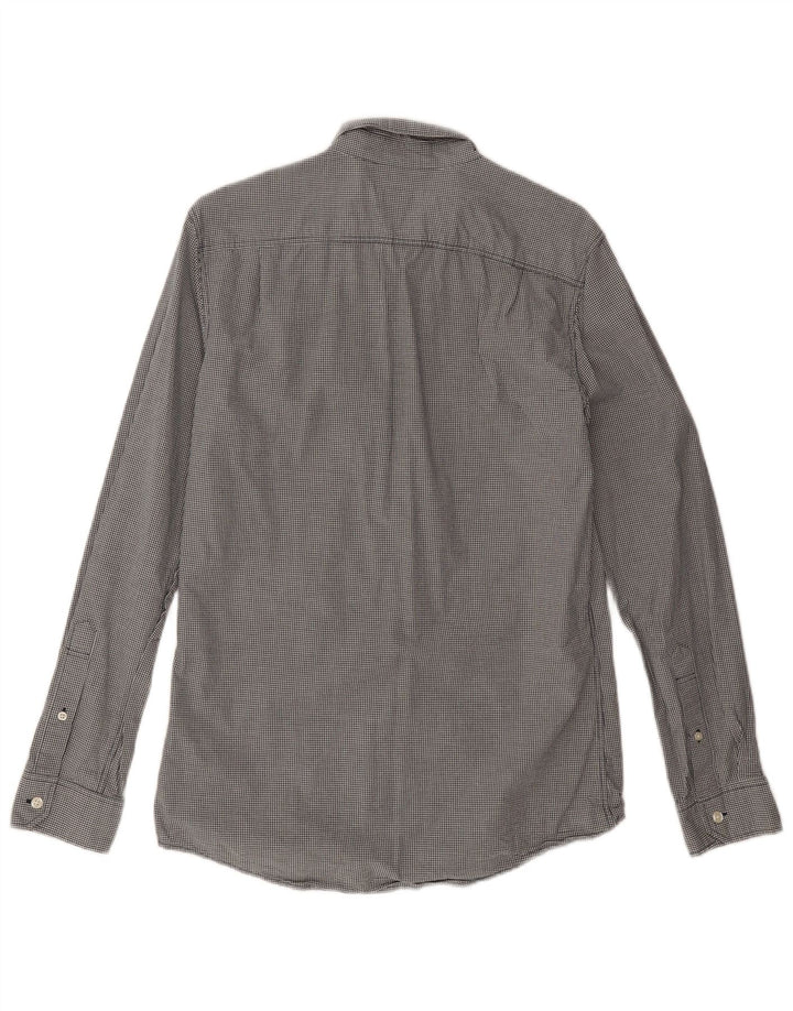 Koszula męska Jack Wills o klasycznym kroju, mała, czarna bawełniana kratka