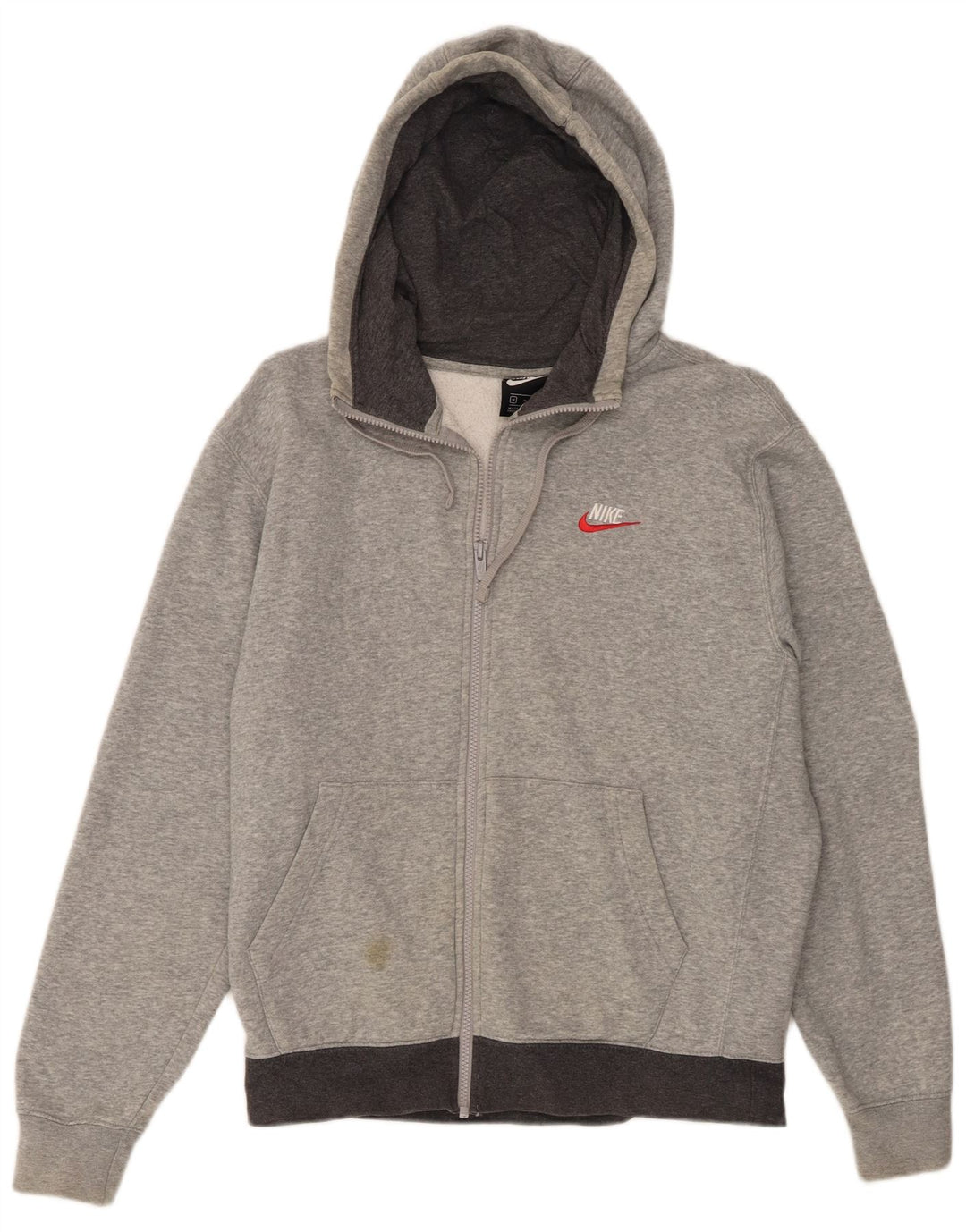 Męski sweter z kapturem i zamkiem błyskawicznym Nike, średnioszary, bawełniany w cętki