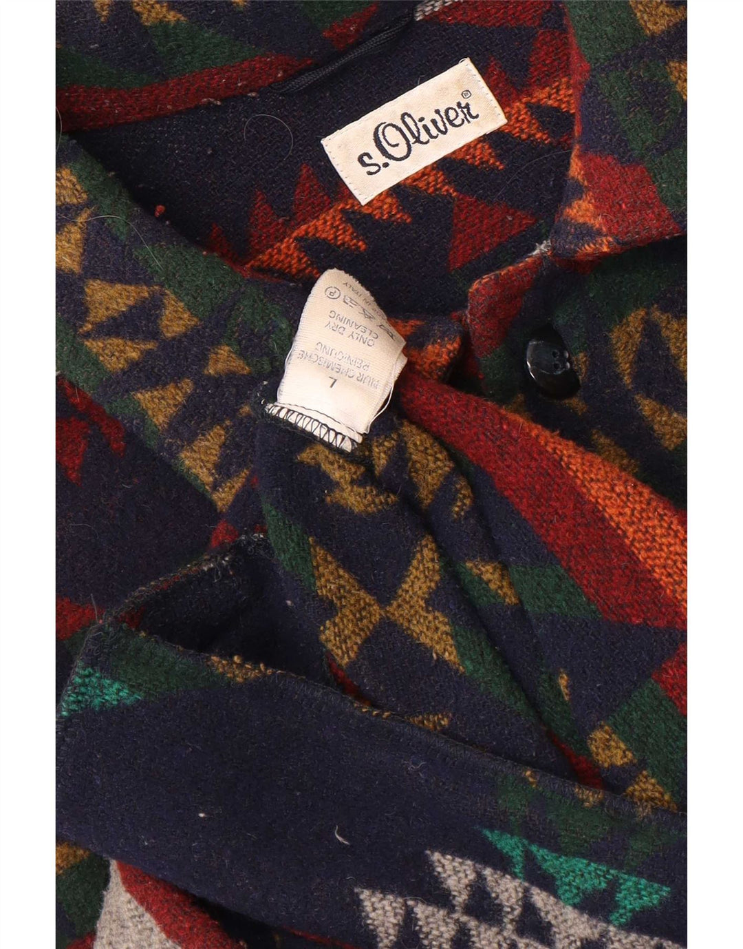 Płaszcz męski S.Oliver UK 40, duży, wielokolorowy, wełniany Fair Isle