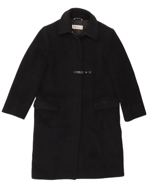Płaszcz damski Marella UK 12, średnia czarna dziewicza wełna