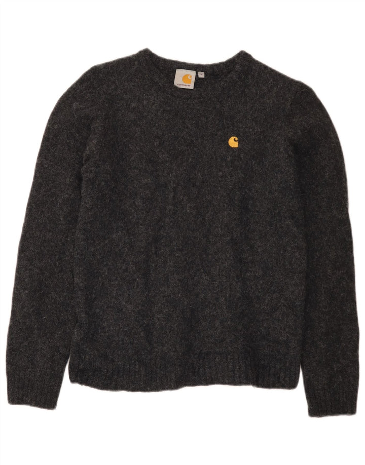 Sweter chłopięcy Carhartt z okrągłym dekoltem, 7-8 lat, średnioszary, wełniany