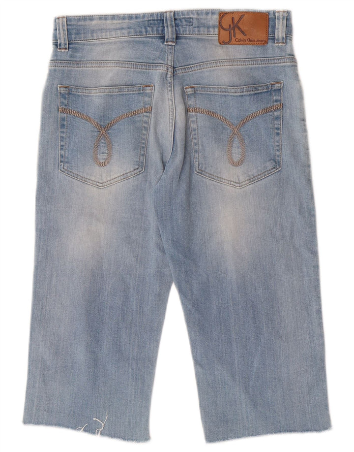 Damskie jeansy Capri Calvin Klein Slim Regular Fit W29 Średni niebieski bawełniany