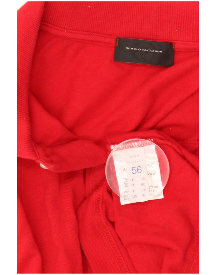 Męska koszulka polo Sergio Tacchini IT 56 2XL czerwona bawełniana