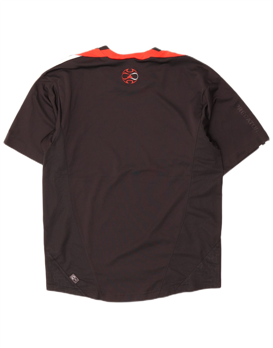 Adidas Męski T-Shirt Top Mały Czarny Poliester z blokami kolorów