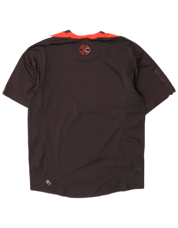 Adidas Męski T-Shirt Top Mały Czarny Poliester z blokami kolorów