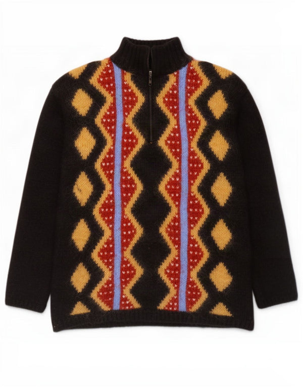 Męski sweter z zamkiem błyskawicznym Nagpal, mały czarny Argyle/Diament