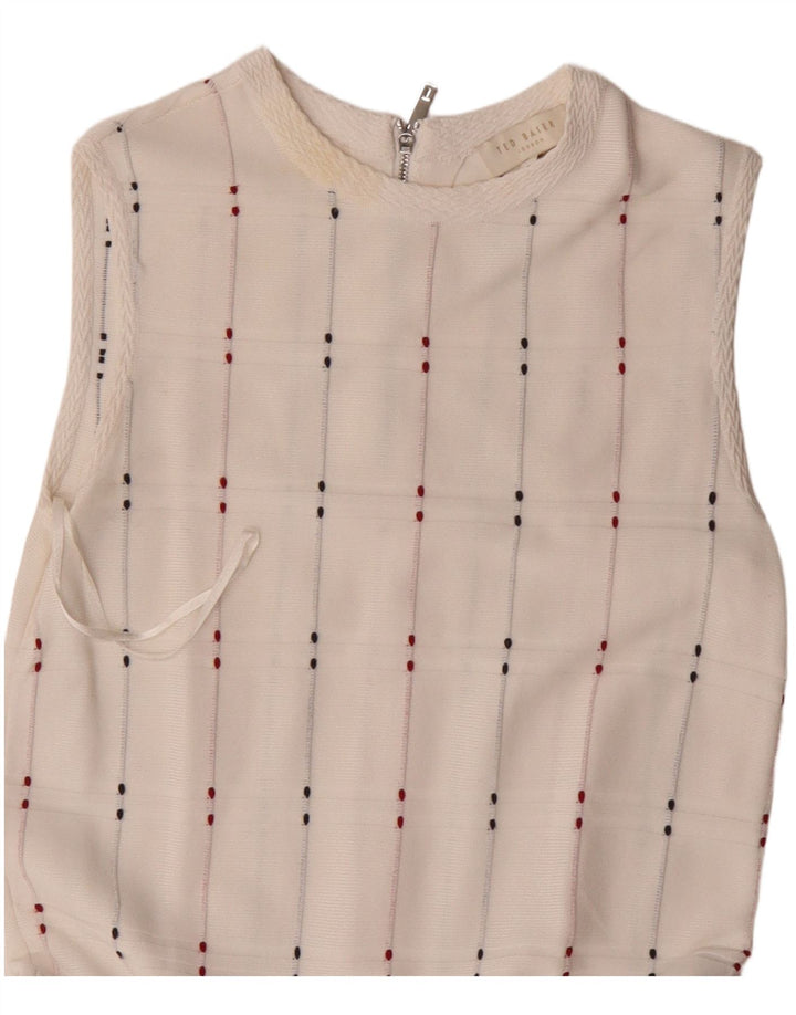 Damska sukienka bez rękawów z obniżoną talią Ted Baker, rozmiar 1, XS, w białe paski