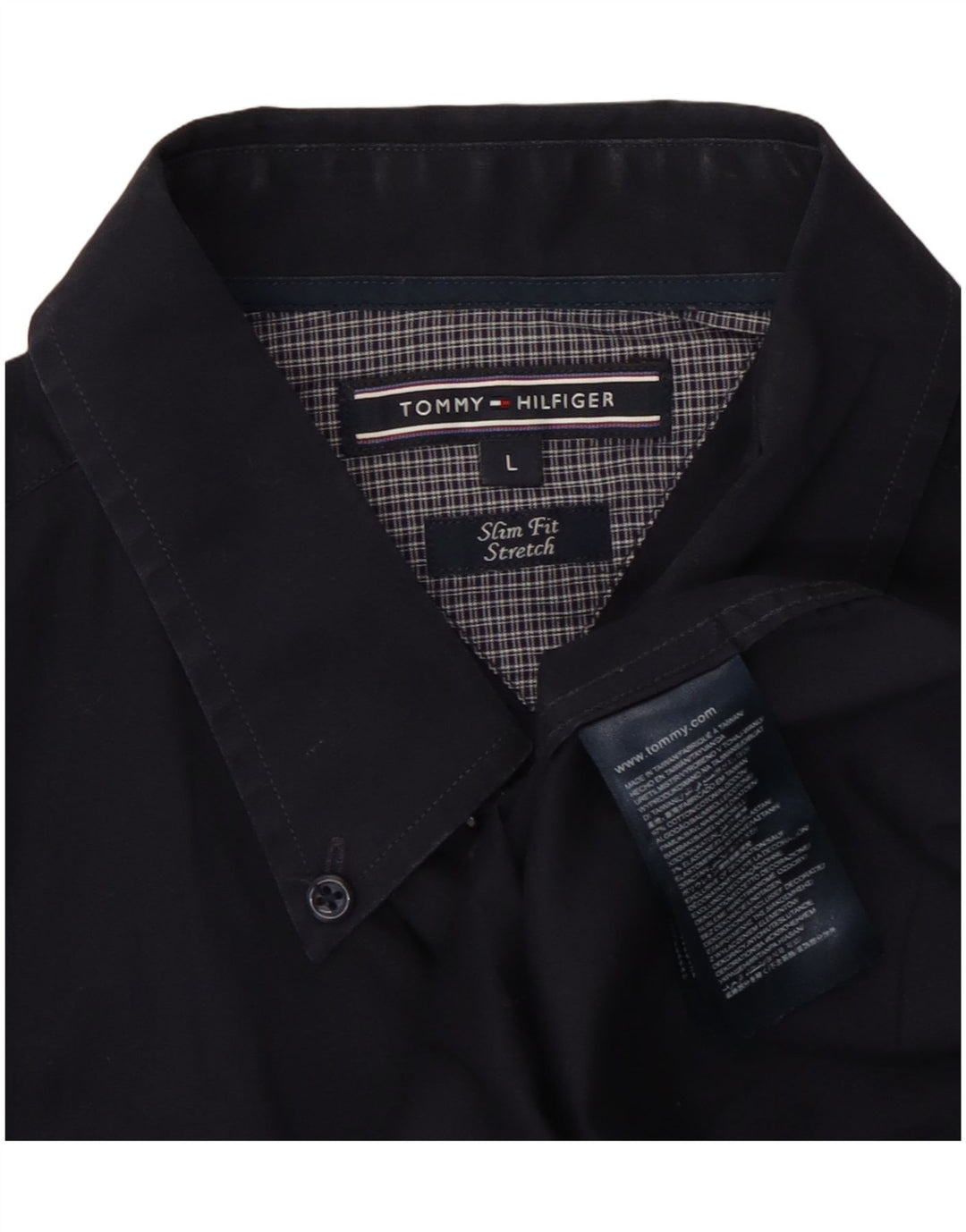 Męska koszula slim fit TOMMY HILFIGER, duża, granatowa, bawełniana
