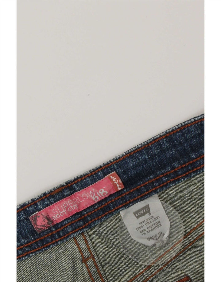 Damskie jeansy Levi's 518 Super Low Capri Bootcut W34 L21 Niebieska bawełna