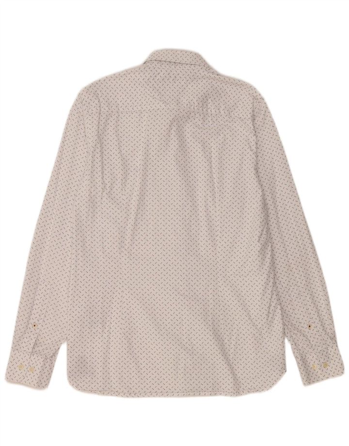 Męska koszula slim fit Tommy Hilfiger, średnia, biała bawełna w cętki