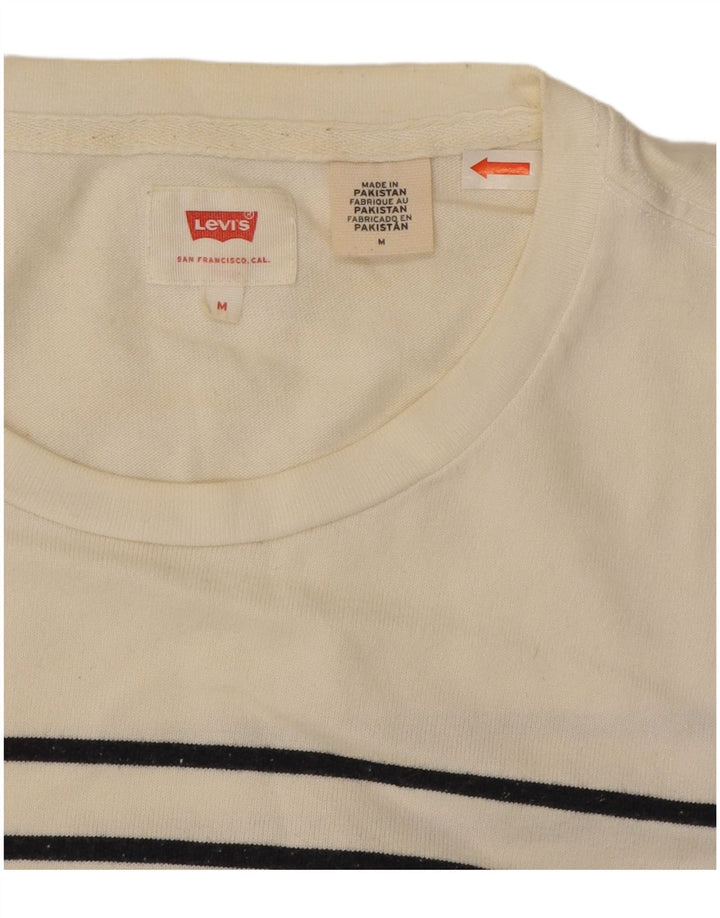 Męski top Levi's z długim rękawem, bawełniany w średnie białe paski