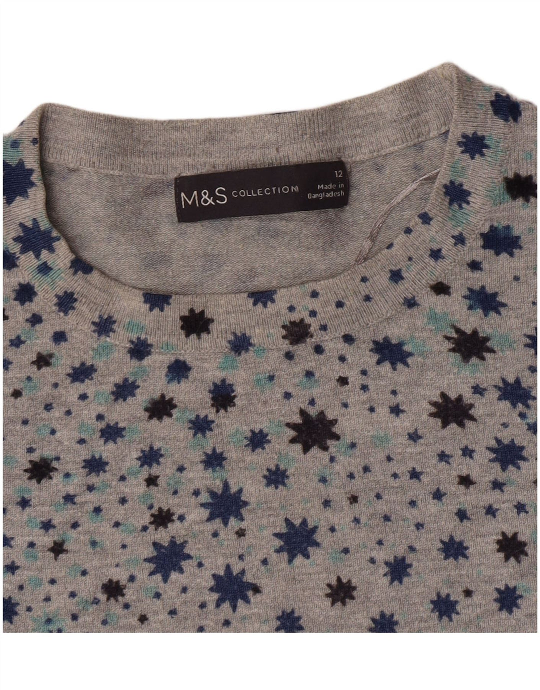 Sweter damski Marks & Spencer z okrągłym dekoltem, UK 12, średni szary