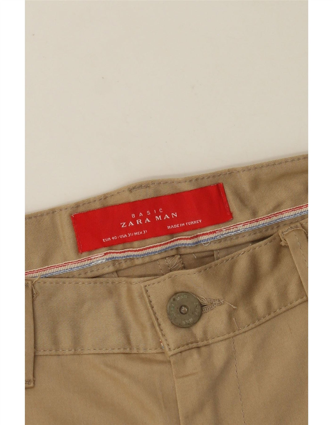 Męskie spodnie chino ZARA EU 40 Medium W31 L27 Beżowe