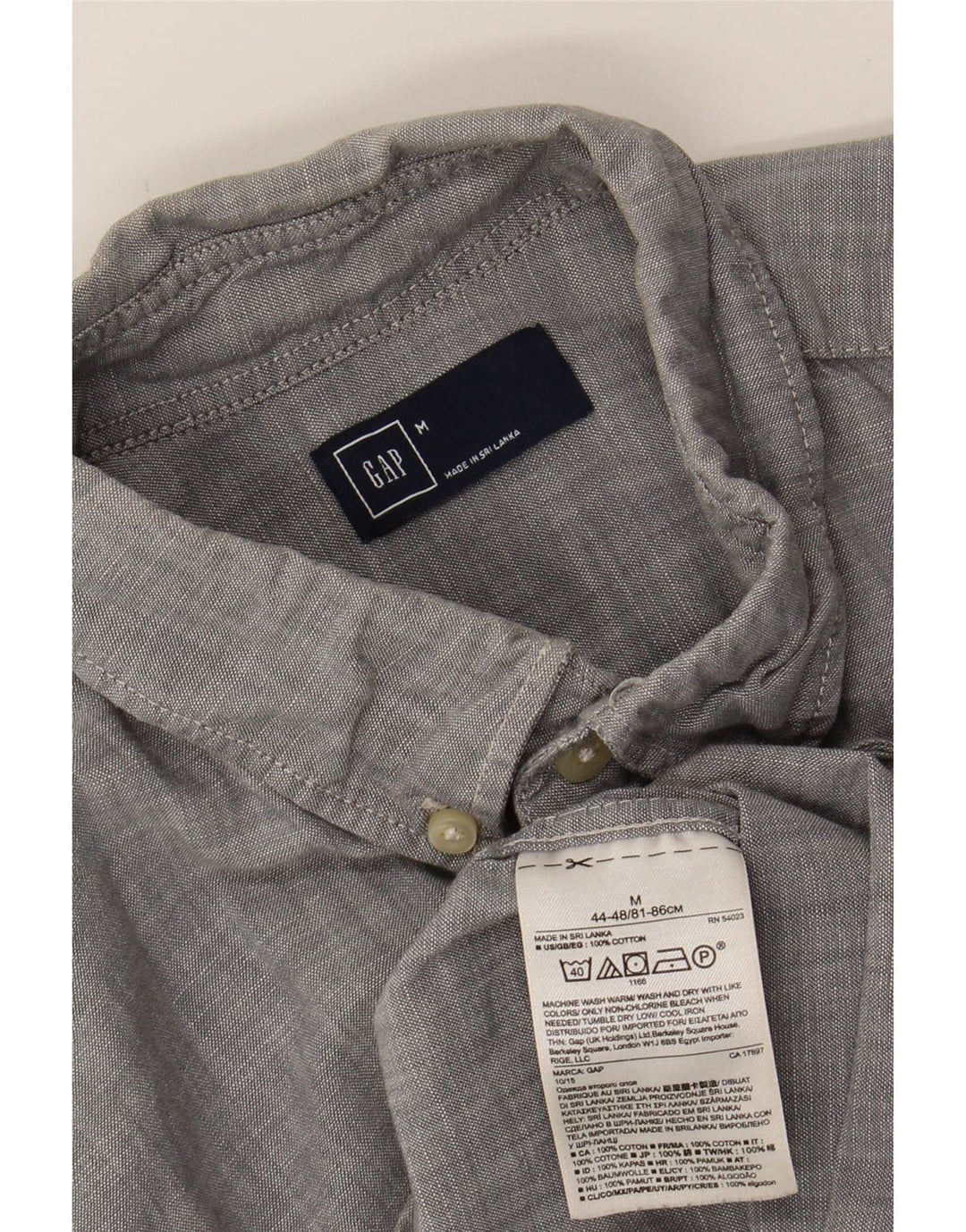 GAP Mens Shirt Medium Grey Cotton Vintage Gap and Second-Hand Gap from Messina Hembry 