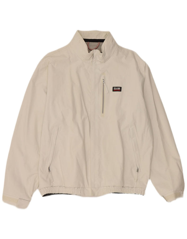 Męska kurtka przeciwdeszczowa Slam UK 44 2XL Biały nylon