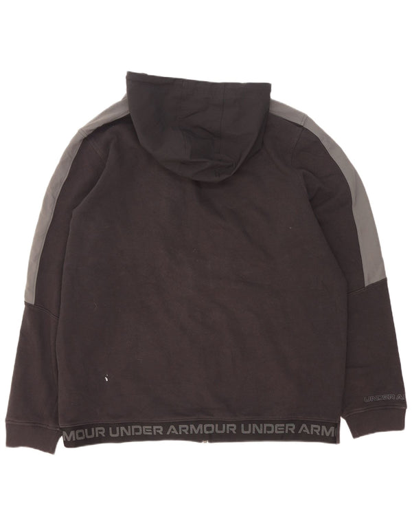 Męski sweter z kapturem i zamkiem Under Armour, 2XL, czarna, bawełniana, z blokami kolorów