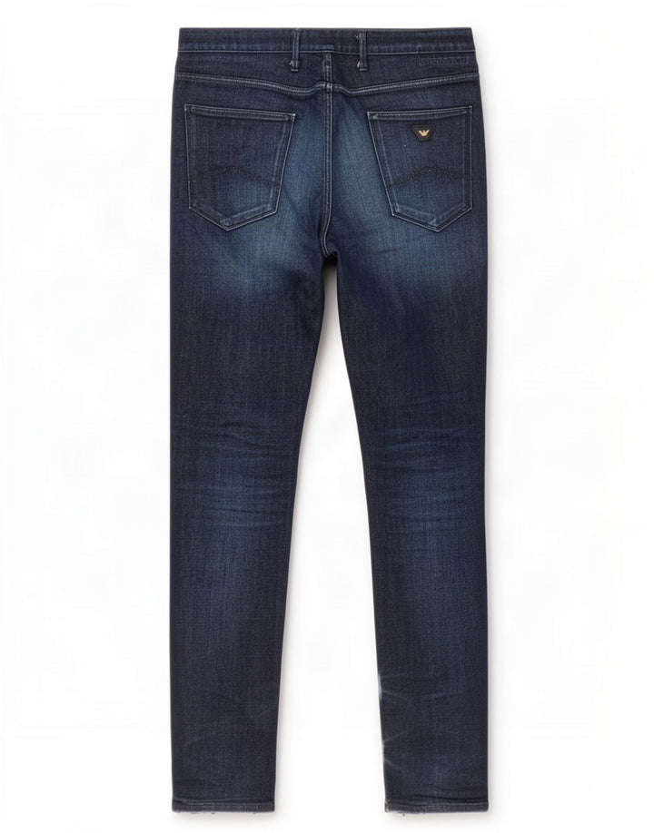 Męskie jeansy Armani Slim W38 L34 Granatowa bawełna