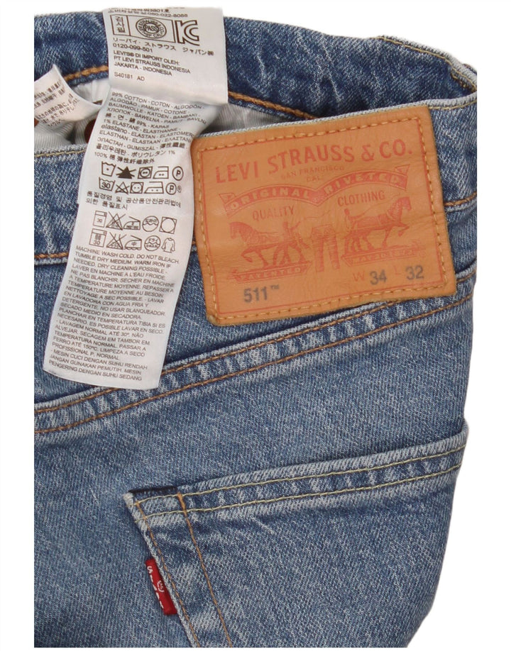 Męskie jeansy Levi's 511 Slim W34 L32 Niebieska bawełna