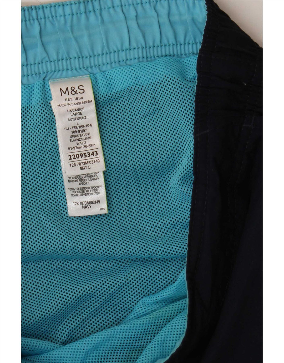 Męskie spodenki kąpielowe Marks & Spencer, duże, granatowe, poliestrowe