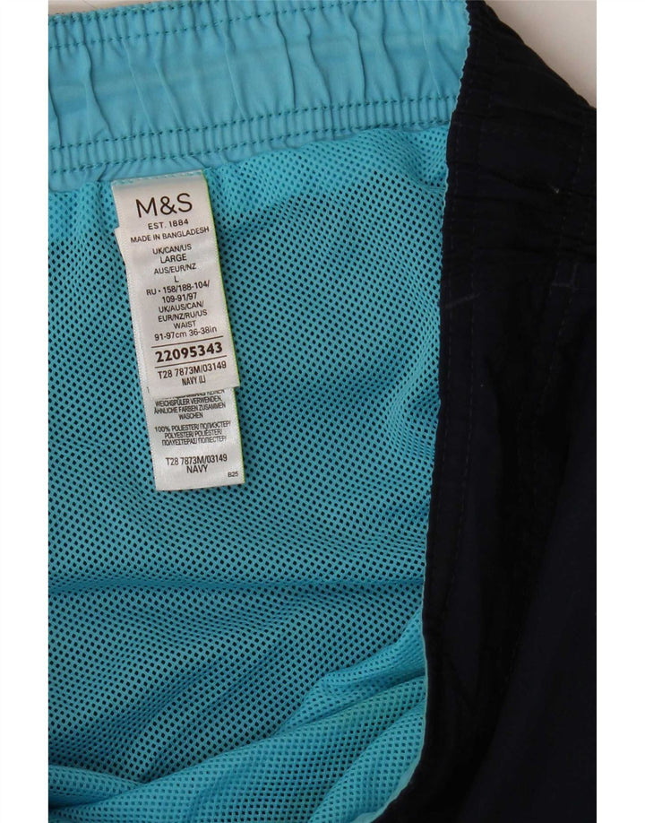 Męskie spodenki kąpielowe Marks & Spencer, duże, granatowe, poliestrowe