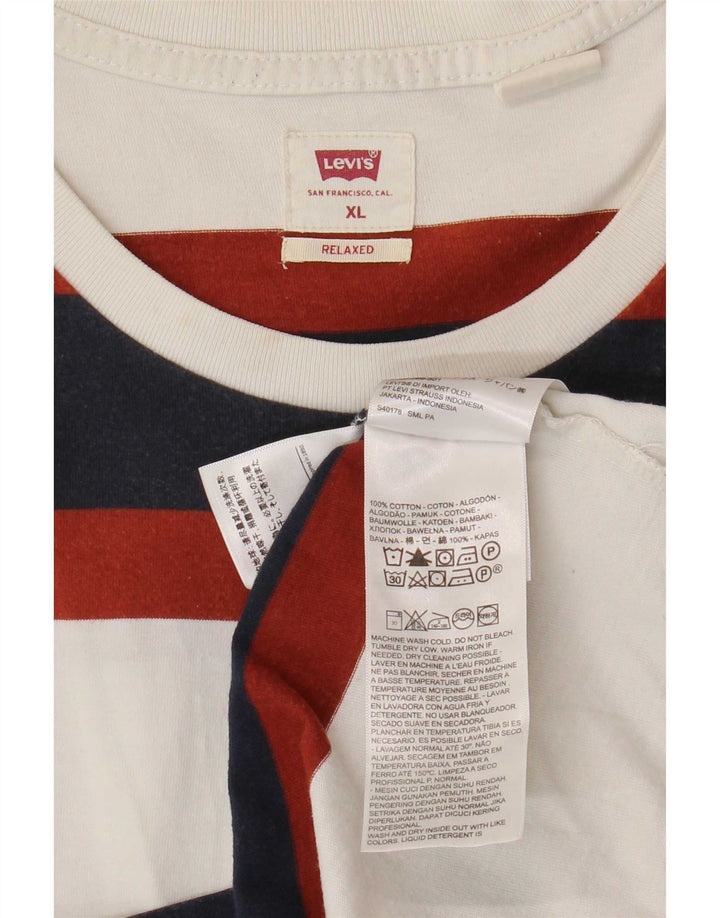 Męski T-shirt Levi's o swobodnym kroju, XL, bawełniany w białe paski
