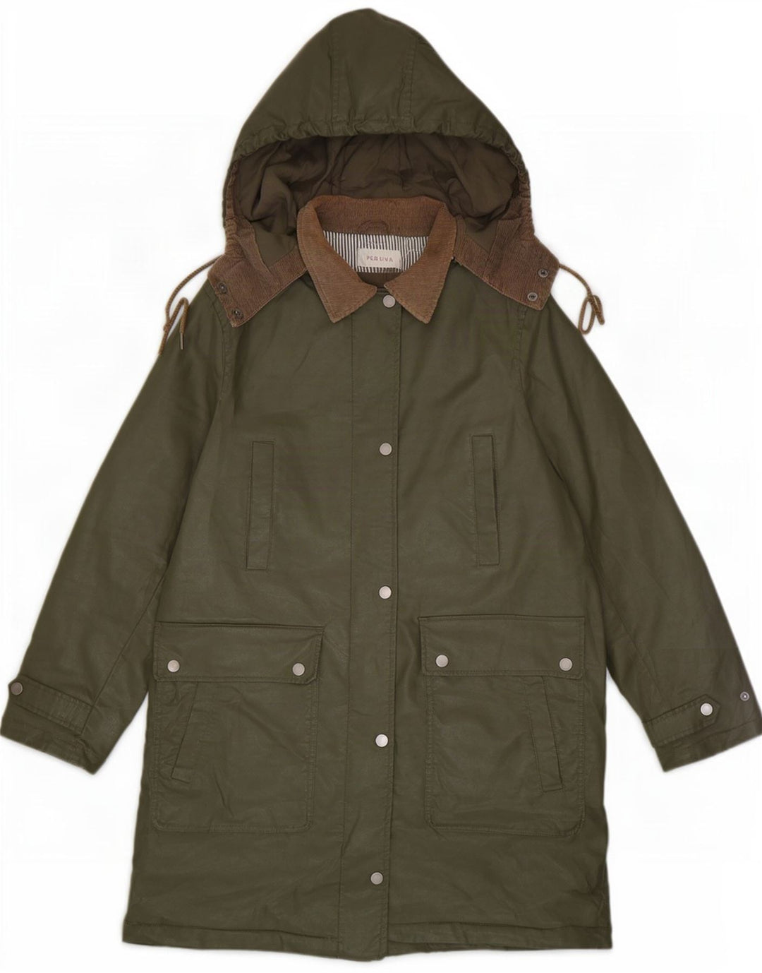 Marks & Spencer Damska kurtka z kapturem i woskowaną bawełną UK 12, średni khaki
