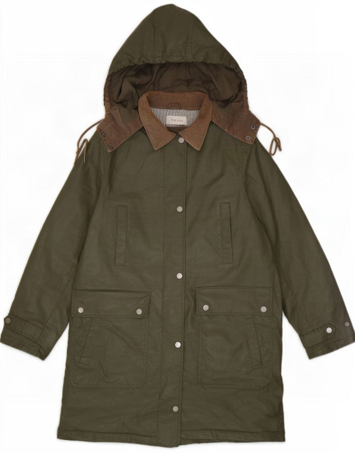 Marks & Spencer Damska kurtka z kapturem i woskowaną bawełną UK 12, średni khaki