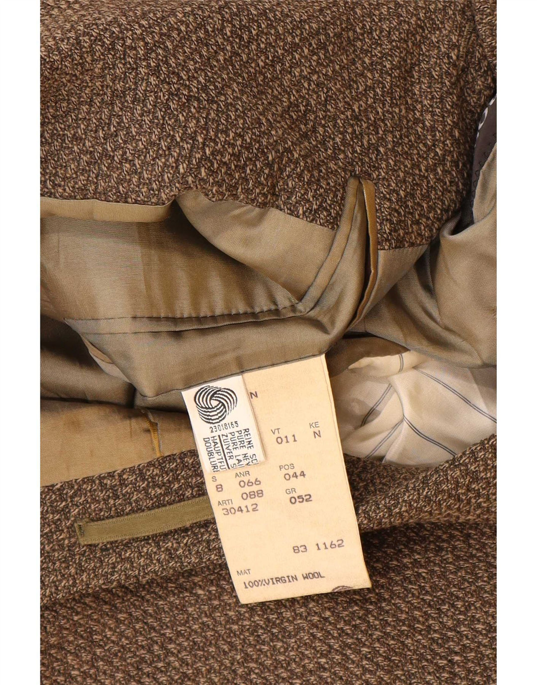 Męska marynarka zapinana na 3 guziki Hugo Boss EU 52 XL Brązowa wełna dziewicza
