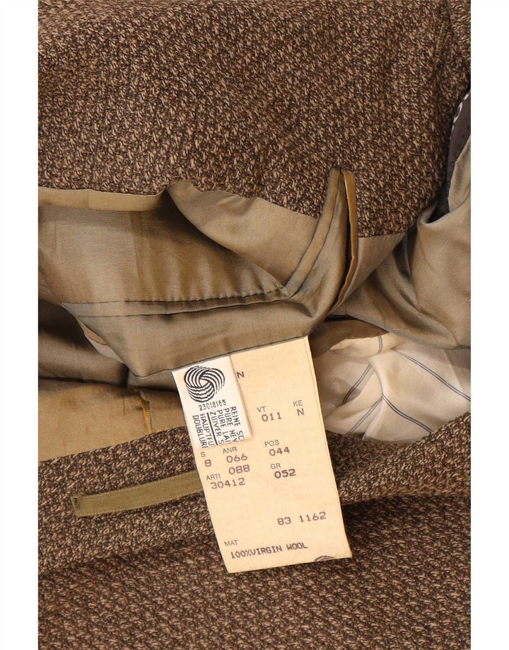 Męska marynarka zapinana na 3 guziki Hugo Boss EU 52 XL Brązowa wełna dziewicza