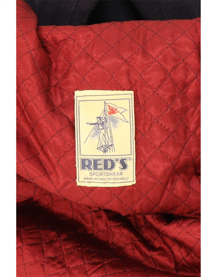 RED'S Męski dwurzędowy płaszcz IT 50, duży, granatowy, wełniany