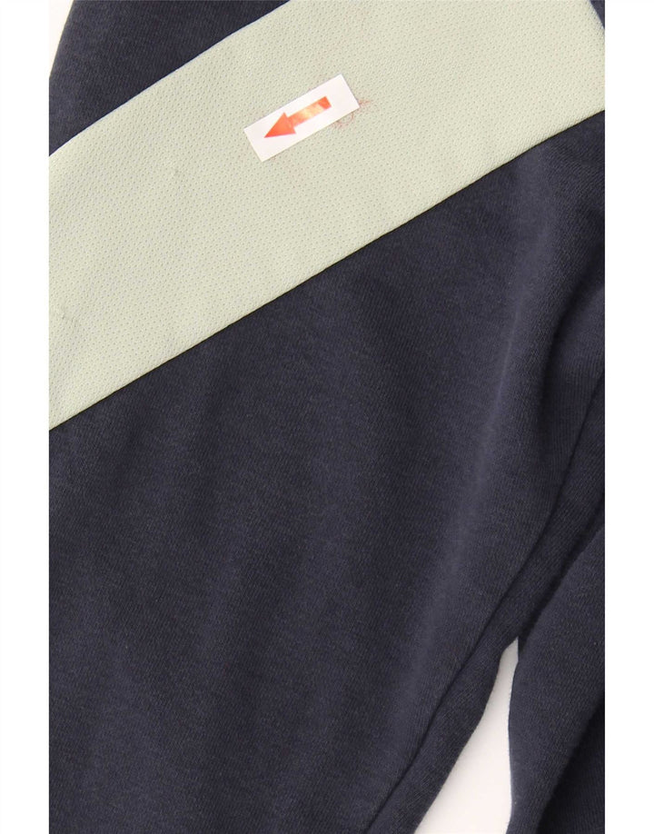 Adidas Męska bluza dresowa, mała, granatowa, z blokami kolorów, bawełniana