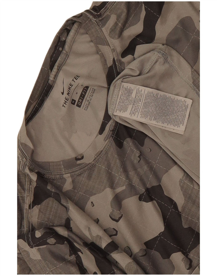 Męska koszulka Nike Dri Fit Top, średnioszary, kamuflażowy poliester
