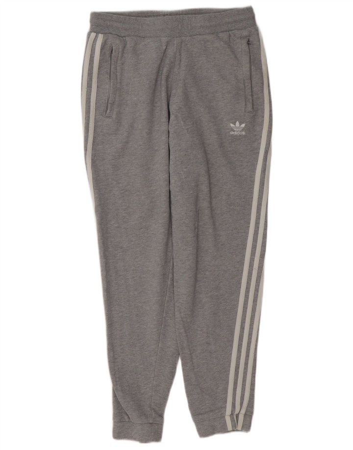 Męskie spodnie dresowe ADIDAS, małe, szare, bawełniane