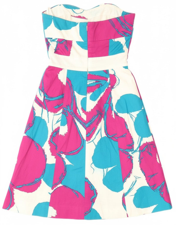 Damska sukienka bez ramiączek Coast UK 8, mała, różowa, bawełniana w kwiaty