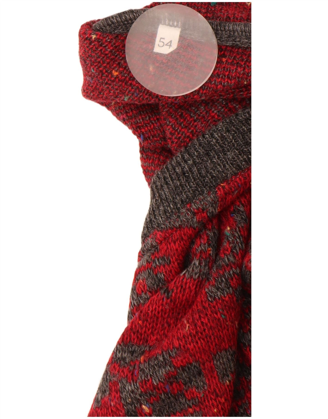 Cacharel Męski sweter z okrągłym dekoltem IT 54 XL, czerwona, geometryczna wełna