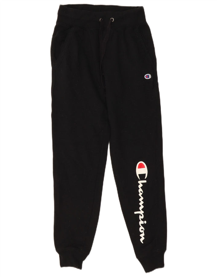 Damskie spodnie dresowe Champion Graphic Joggers UK 6 XS Czarny poliester