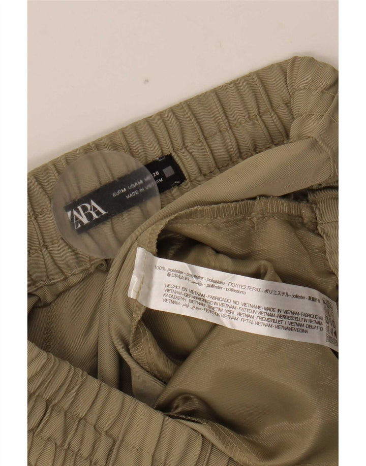 Damskie spodnie joggery Zara, średnie, W28 L26, khaki, poliester