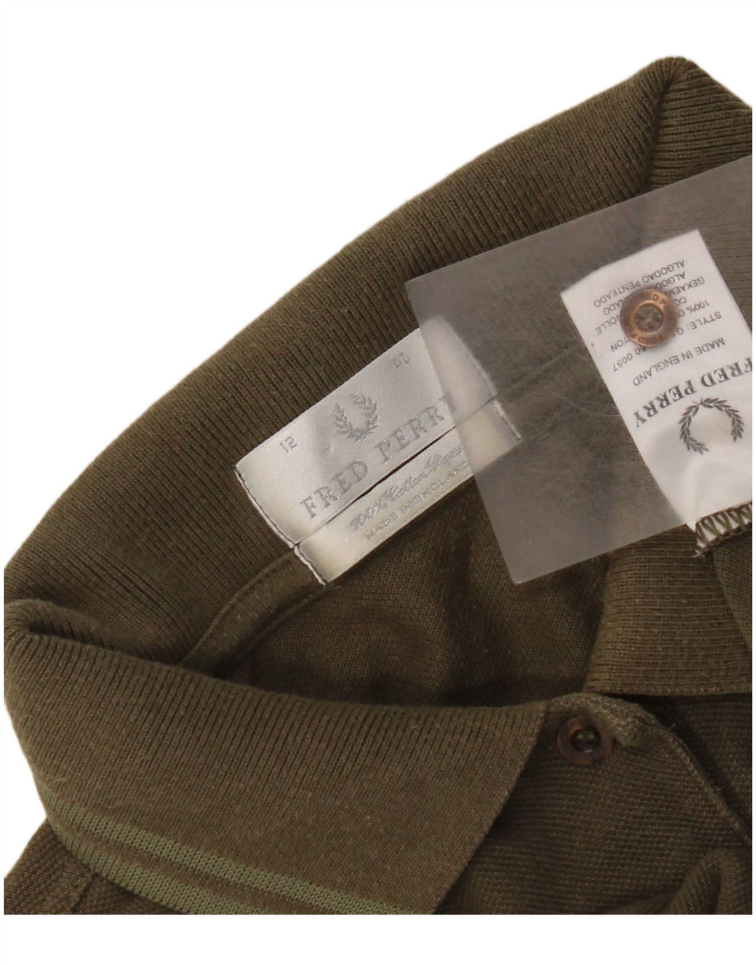 Damska koszulka polo Fred Perry UK 12, średnia bawełna khaki