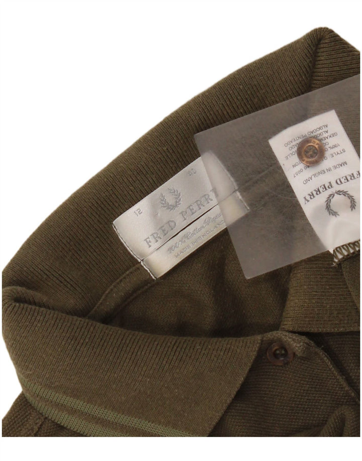 Damska koszulka polo Fred Perry UK 12, średnia bawełna khaki