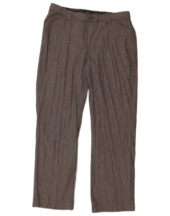 Damskie proste spodnie LEE US 12 Large W34 L30 Szara bawełniana krata