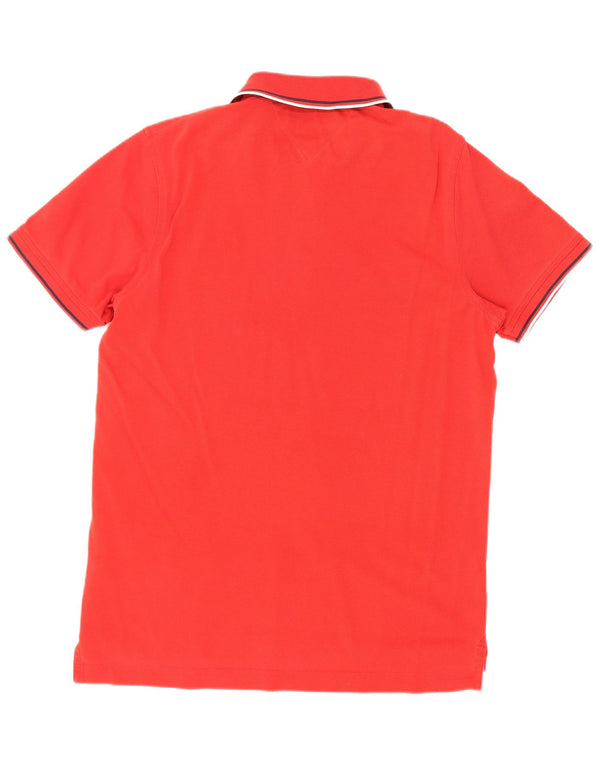 Męska koszulka polo Slim Fit Tommy Hilfiger, duża, czerwona, bawełniana